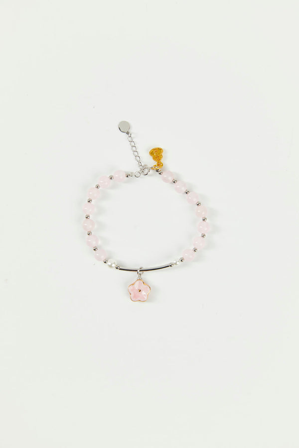 Rose Quartz Peach Blossom Bracelet | Romantic Gift