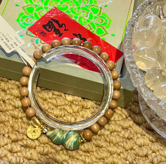 Fortune Wheel Green Sandalwood Gourd Bracelet
