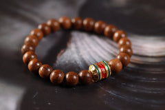 Six Paramitas Wood & Mantra Bracelet