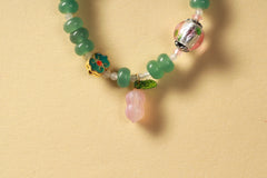 Emerald Glaze Green Jade & Enamel Bracelet