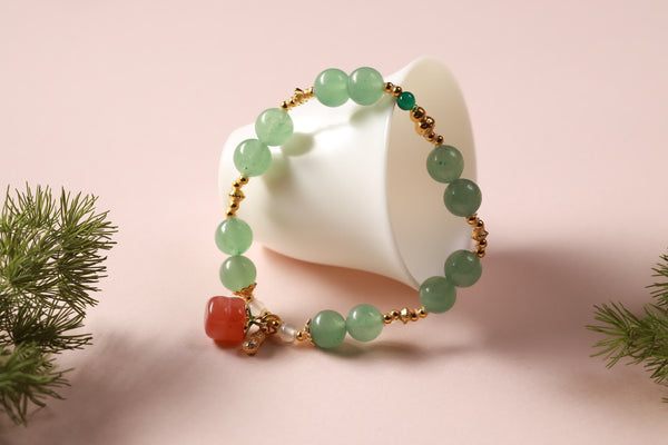 Emerald Forest Green Jade Wrap Bracelet