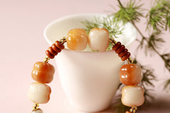 Pure Blessings White Jade Bodhi & Blackwood Bracelet
