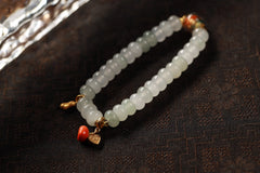 Triple Harmony Green Jade Bamboo Bracelet