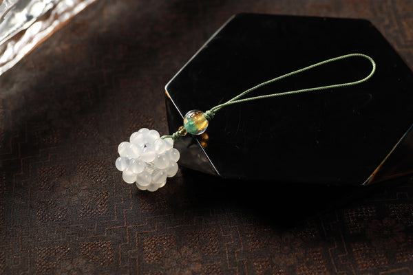 White Beaded Flower Charm Bookmark