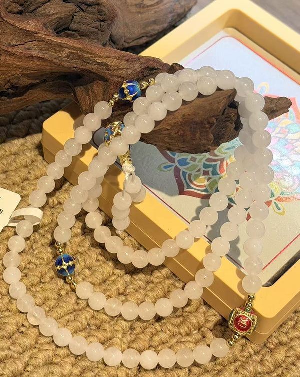 White Beaded Jewelry | Bracelet or Necklace
