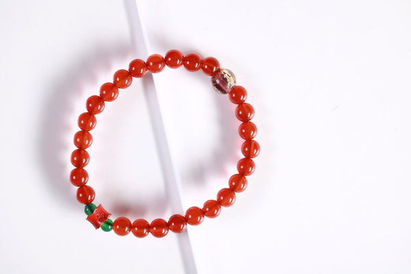 Red Agate 26-Bead Bracelet | Meaningful Gift
