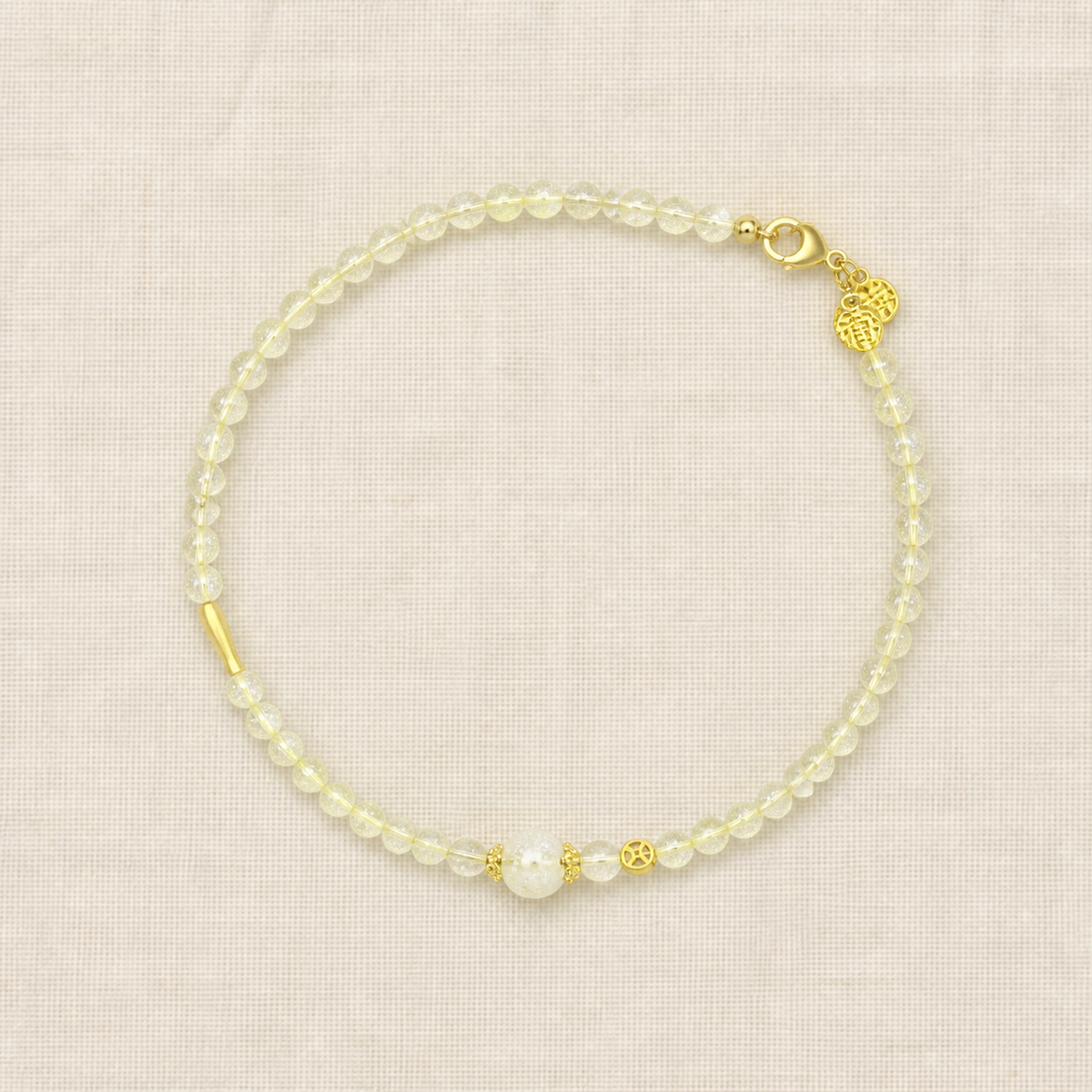 Pale Green Crystal Beaded Bracelet - product image 1