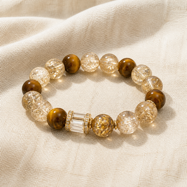 Golden Crystal Beaded Bracelet