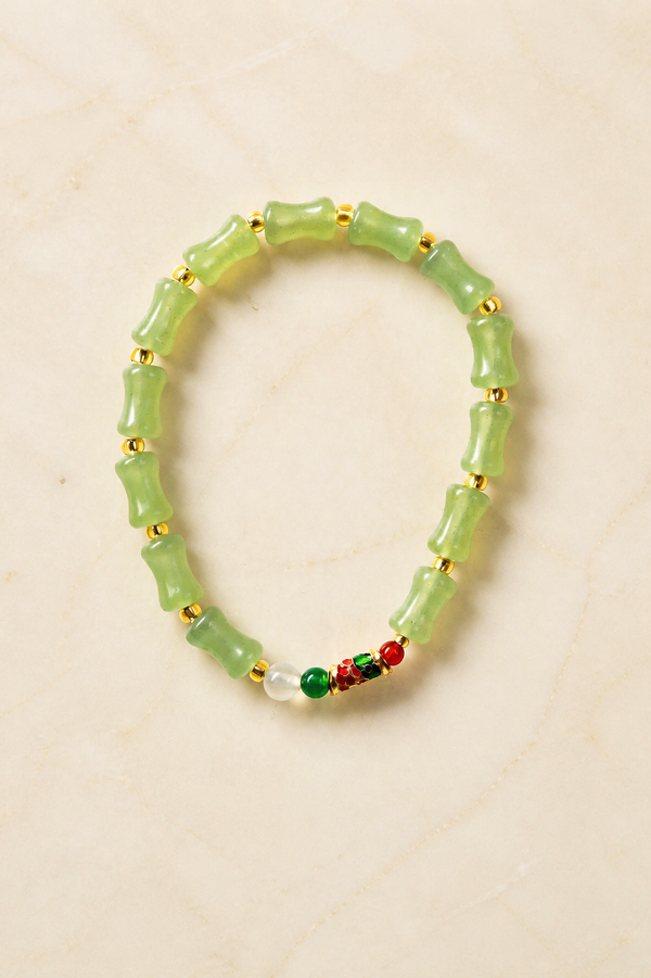 Green Beaded Fortune Bracelet