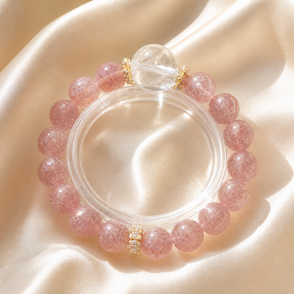 Pink Crystal Beaded Bracelet
