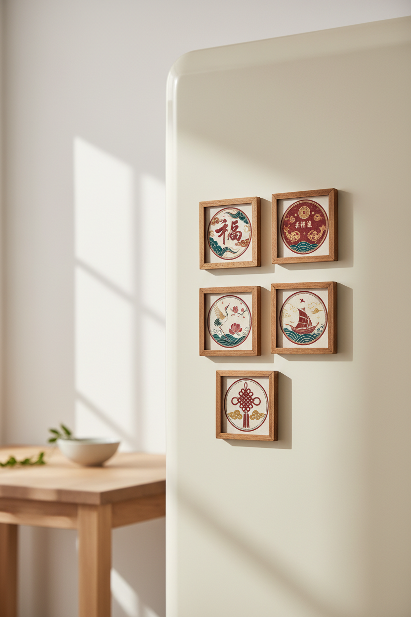 Wooden Frame Fridge Magnets | Choose Your Design - alternate angle