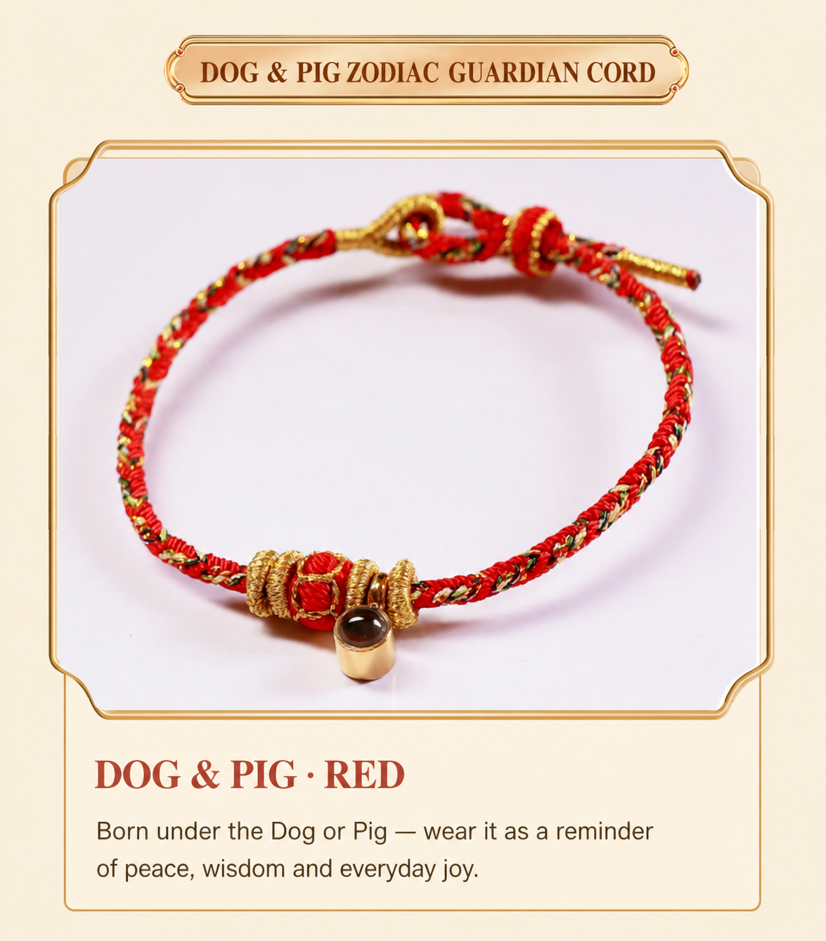 English Eight Zodiac Guardian Red Cord Bracelet style 8