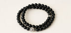 Black Beaded Bracelet with Silver Charms — product image 5