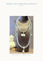 Clear Crystal Beaded Necklace with Jade Pendant — product detail