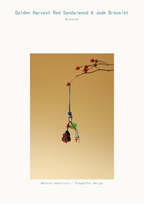 Golden Harvest Red Sandalwood & Jade Bracelet - product detail
