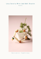 Lotus Serenity White Jade Bodhi Bracelet - product detail