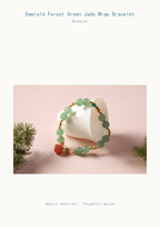 Emerald Forest Green Jade Wrap Bracelet - product detail
