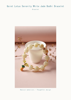 White Jade Beaded Bracelet with Pineapple Charm — product detail