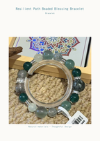 Green & Gray Crystal Beaded Bracelet — product detail
