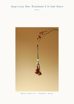 Carved Wood Gourd & Bamboo Bell Hanging Charm — product detail