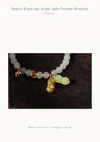 Double Blessings Green Jade Fortune Bracelet - product detail