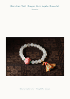 Obsidian Veil Dragon Vein Agate Bracelet - product detail