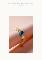 Cream Beaded Bracelet with Blue Accent — product detail