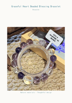 Amethyst & Clear Quartz Beaded Bracelet — product detail