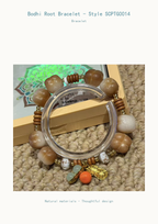 Agate & Wood Gourd Charm Bracelet | Style SCPTG0014 — product detail