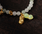 Double Blessings Green Jade Fortune Bracelet - alternate angle