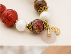 Multicolor Beaded Bracelet with Carved Red Accents — product image 8