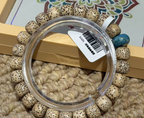 Golden Xingyue Bodhi Seed Bracelet with Blue Accent — alternate angle