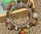 Agate & Wood Gourd Charm Bracelet | Style SCPTG0014 — alternate angle