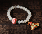 Obsidian Veil Dragon Vein Agate Bracelet - alternate angle