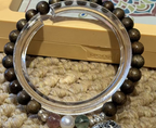 Aged Golden Nanmu Wood Bracelet - Style JSNM0130 - alternate angle