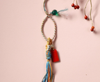 Colorful Woven Tassel Charm with Red Tag — alternate angle