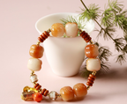 Pure Blessings White Jade Bodhi & Blackwood Bracelet - alternate angle