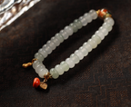 Triple Harmony Green Jade Bamboo Bracelet - alternate angle