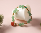 Emerald Forest Green Jade Wrap Bracelet - alternate angle