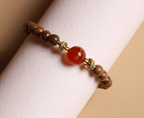 Golden Nanmu Wood Blessing Bracelet - alternate angle