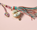Colorful Woven Tassel Pendant Charm — alternate angle
