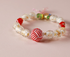 Double Blessings Red Sandalwood & Jade Bracelet - alternate angle