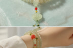 Pale Green Jade Lotus bracelet detail