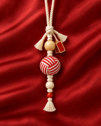 Bamboo & Double Seals woven cord charm - product photo