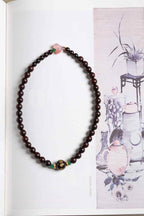 Black Beaded Bracelet with Green & Pink Accents | Style XYZT0756 — product image 3