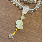Clear Crystal Beaded Necklace with Jade Pendant — product image 4