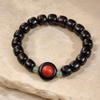 Blackwood Beaded Bracelet with Red Center Accent — product detail