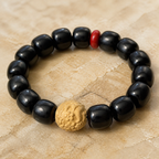 Blackwood Beaded Bracelet with Carved Wood Charm — product detail