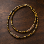 Brown Beaded Necklace - 11-gpt-flatlay