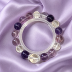 Amethyst & Clear Quartz Beaded Bracelet - 11-gpt-flatlay
